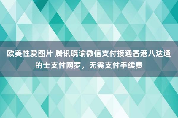 欧美性爱图片 腾讯晓谕微信支付接通香港八达通的士支付网罗，无需支付手续费