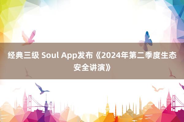 经典三级 Soul App发布《2024年第二季度生态安全讲演》