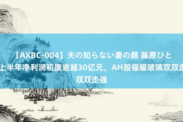 【AXBC-004】夫の知らない妻の顔 藤原ひとみ 上半年净利润初度逾越30亿元，AH股福耀玻璃双双走强