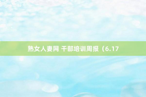 熟女人妻网 干部培训周报（6.17