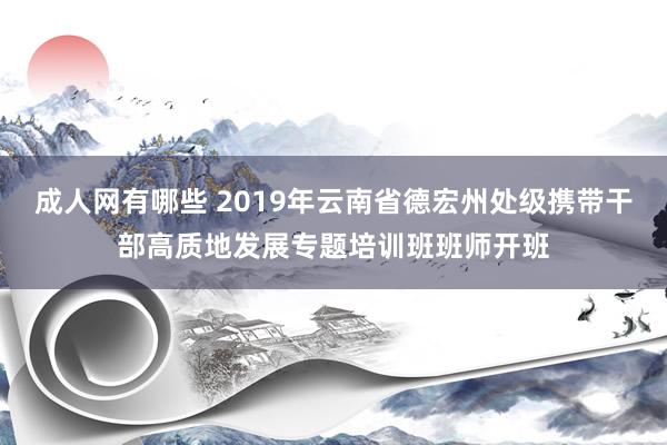 成人网有哪些 2019年云南省德宏州处级携带干部高质地发展专题培训班班师开班