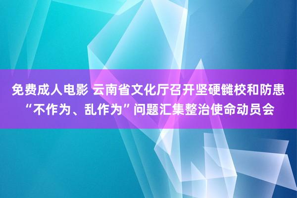 免费成人电影 云南省文化厅召开坚硬雠校和防患“不作为、乱作为”问题汇集整治使命动员会