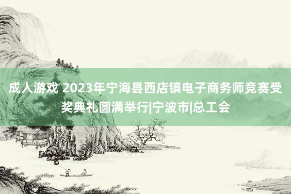 成人游戏 2023年宁海县西店镇电子商务师竞赛受奖典礼圆满举行|宁波市|总工会